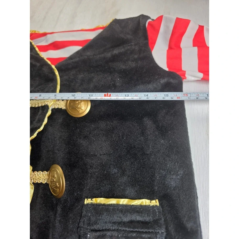Melissa & Doug Pirate Costume Kids Role Play Set Vest Skirt Ages 3-6 Black Red